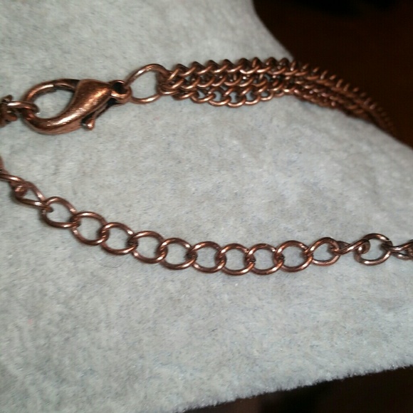 Antique Copper, Multi-Strand Burgandy Bead Necklac - Picture 4 of 4